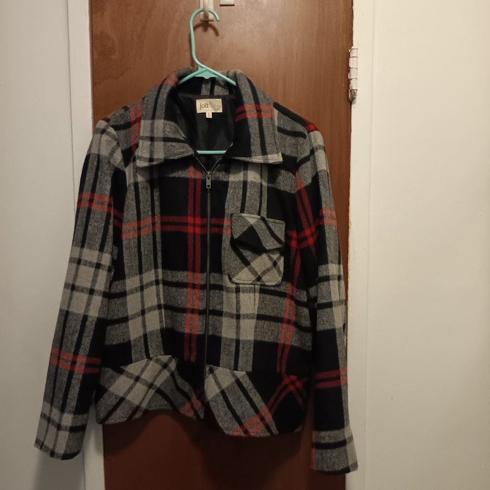 Jolt Black and Red Plaid Jacket